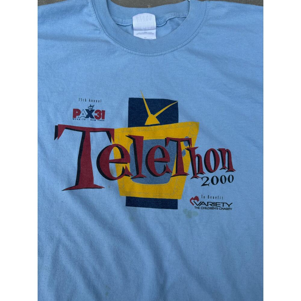 Y2k vintage 2000s telathon t shirt